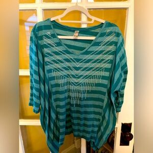 Striped Rhinestone Top